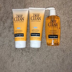 Neutrogena Deep Clean Cream Cleanser 2 total & 1 Deep Clean Liquid Cleanser New